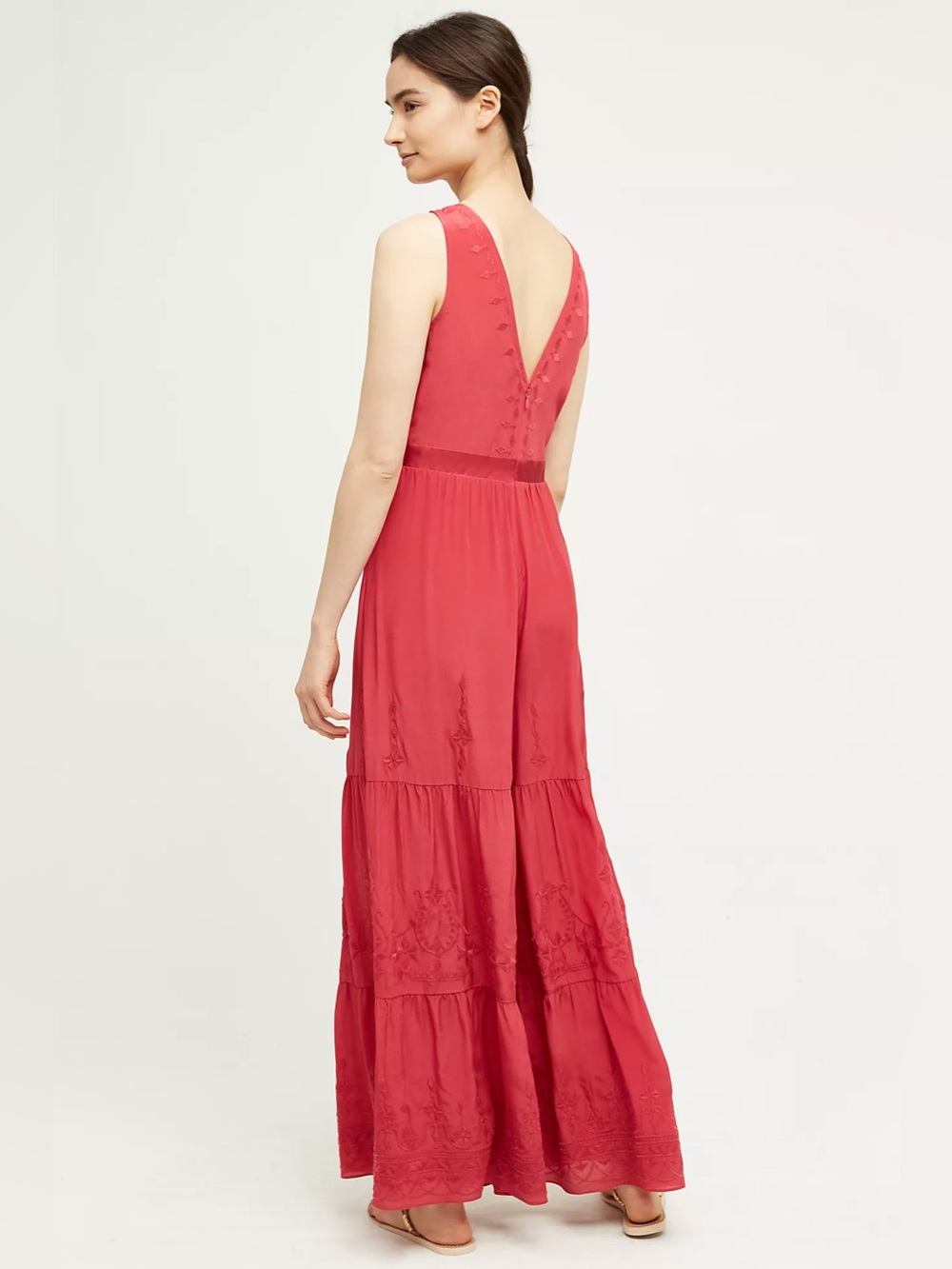 Anthropologie elevenses Embroidered Silk Jumpsuit - Picture 3 of 7